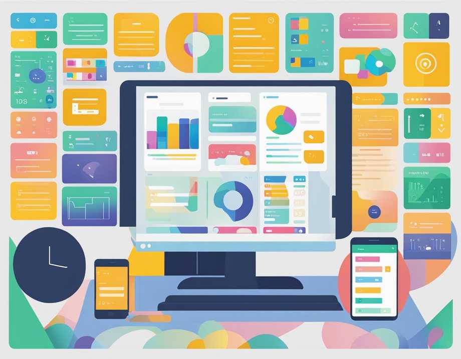 Multiple devices connect to a central interface, displaying data and control options. Visual indicators show system status and user interaction